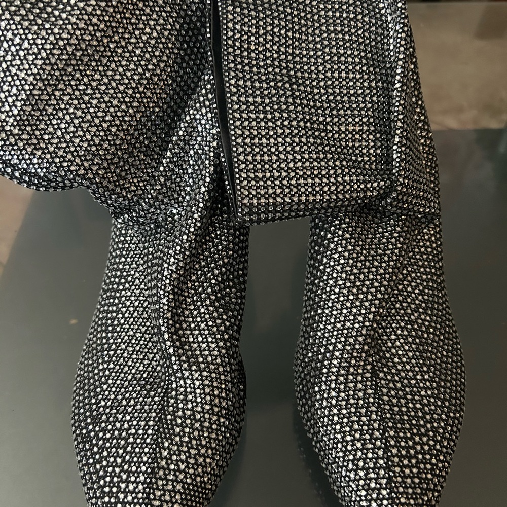 Black and White Patterned Boots